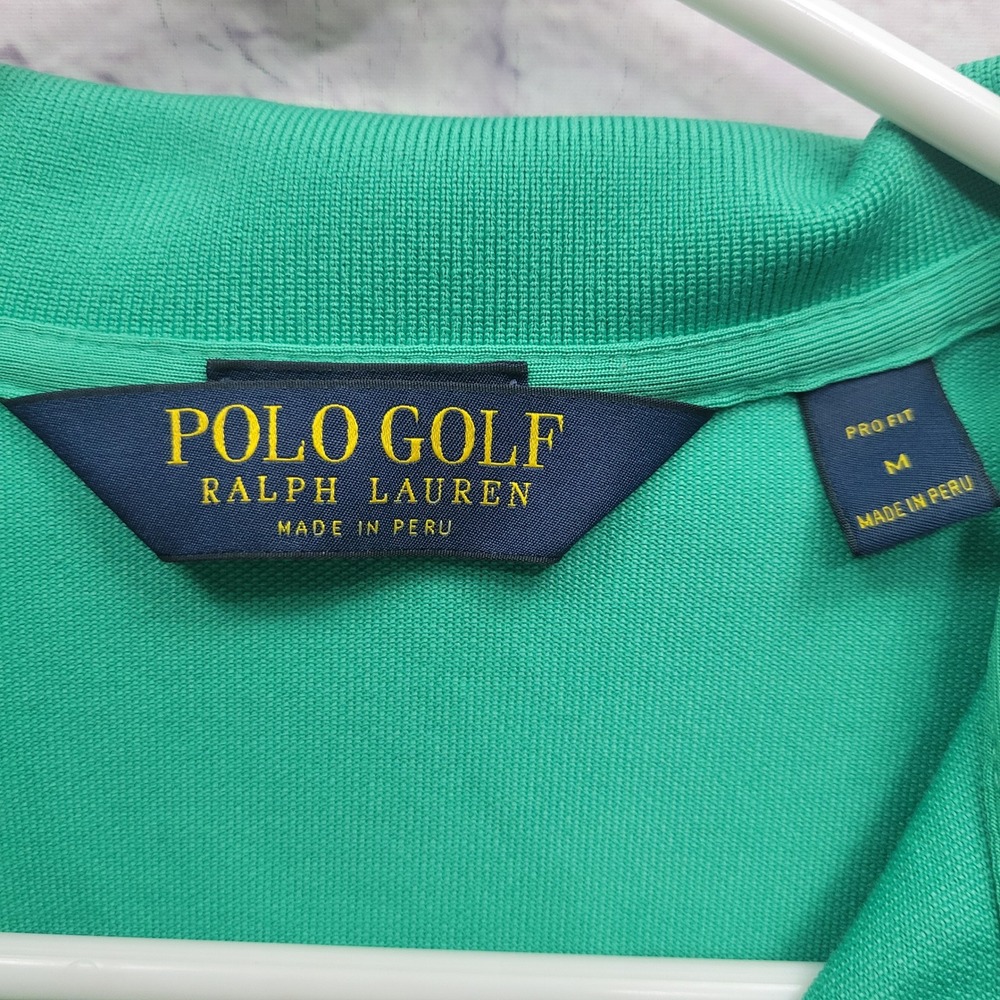 Polo Golf Ralph Lauren Polo Shirt Mens M Green Big Pony Performance Country Club - Picture 6 of 8